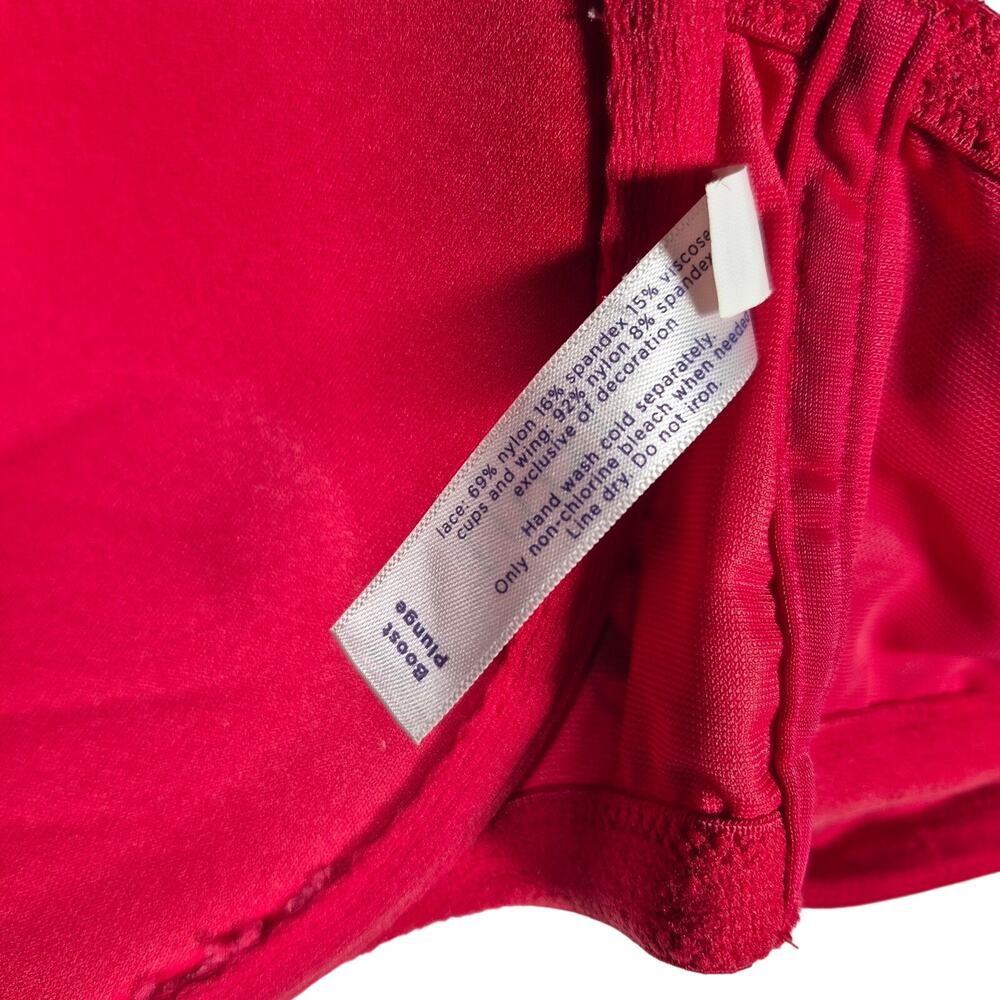 Cacique Red Floral Boost Plunge Womens Bra size 44C - Picture 4 of 7